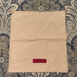 Valentino Beige Drawstring Dust Bag with Red Logo